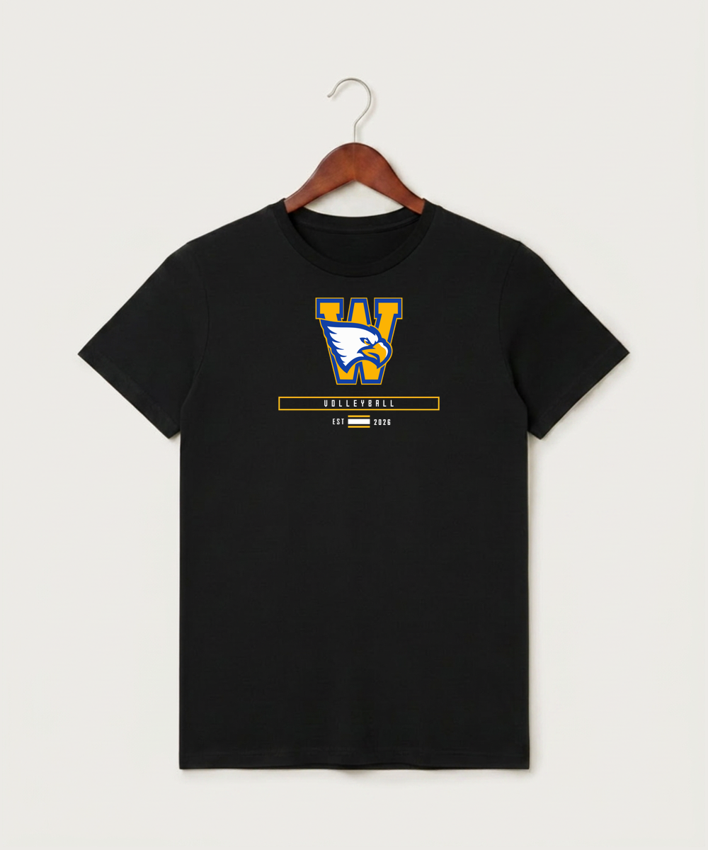 Windom Area High School Volleyball (Girls) - Black T-Shirt - Full Front