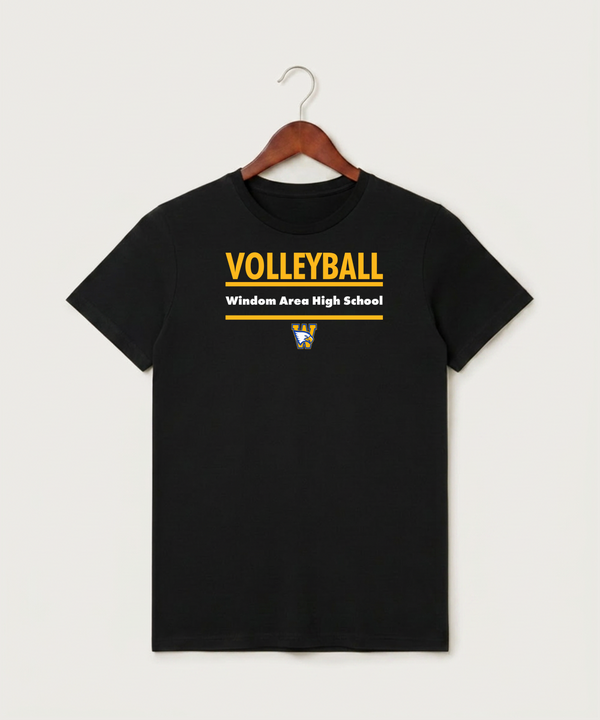Windom Area High School Volleyball (Girls) - Black T-Shirt - Full Front