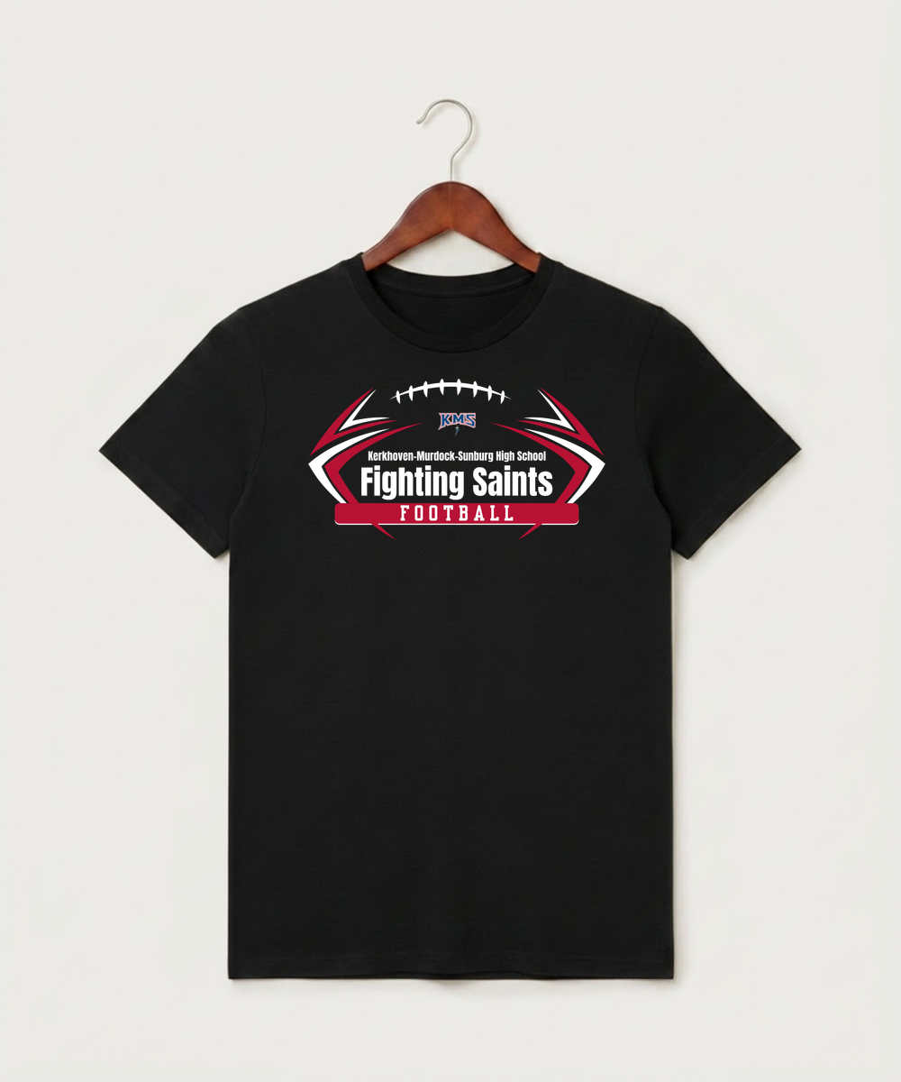 Kerkhoven-Murdock-Sunburg High School Football (Boys) - Black T-Shirt - Full Front