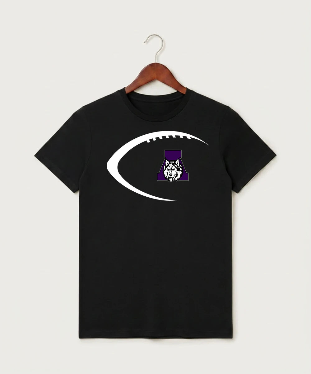 Albany High School Football (Boys) - Black T-Shirt - Full Front