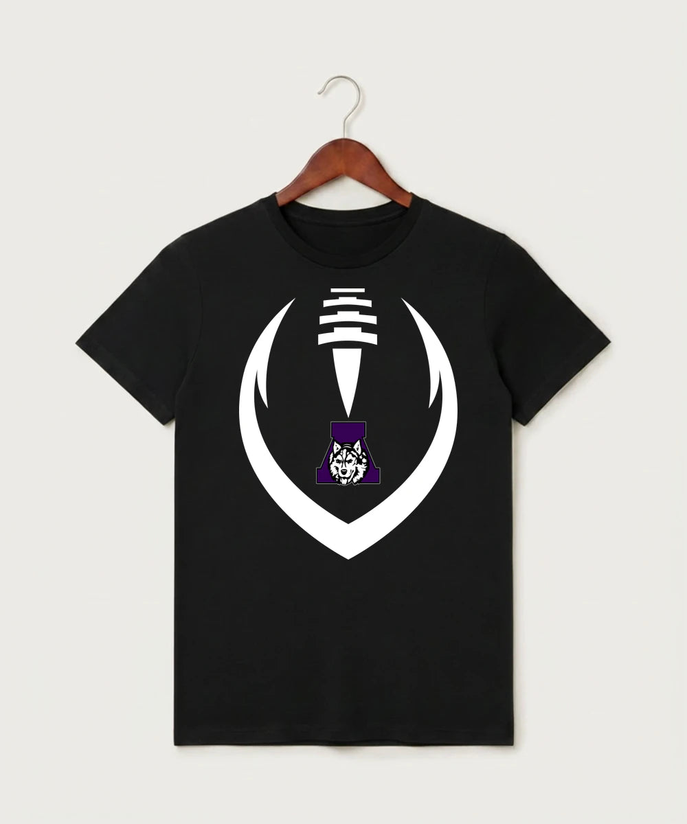 Albany High School Football (Boys) - Black T-Shirt - Full Front