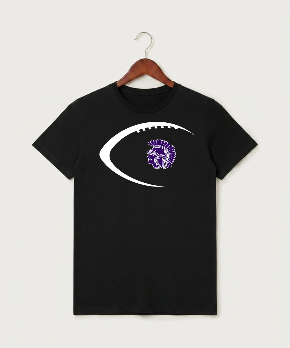 Barnesville High School Football (Boys) - Black T-Shirt - Full Front