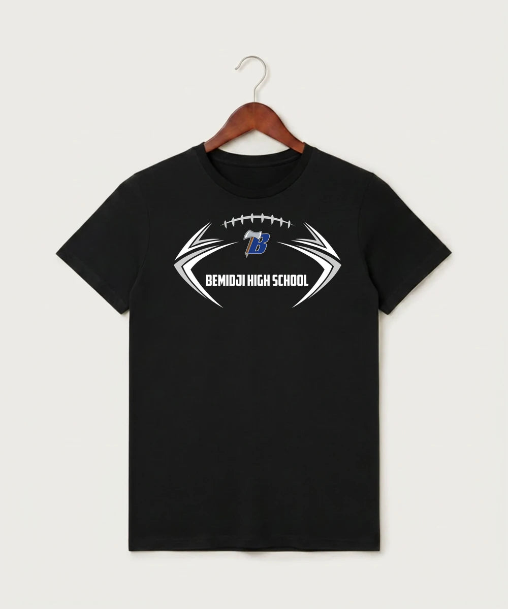 Bemidji High School Football (Boys) - Black T-Shirt - Full Front