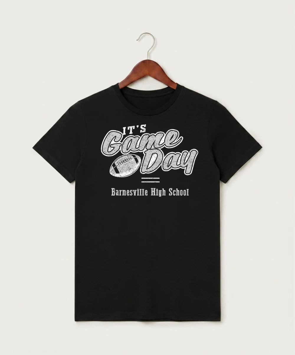 Barnesville High School Football (Boys) - Black T-Shirt - Full Front