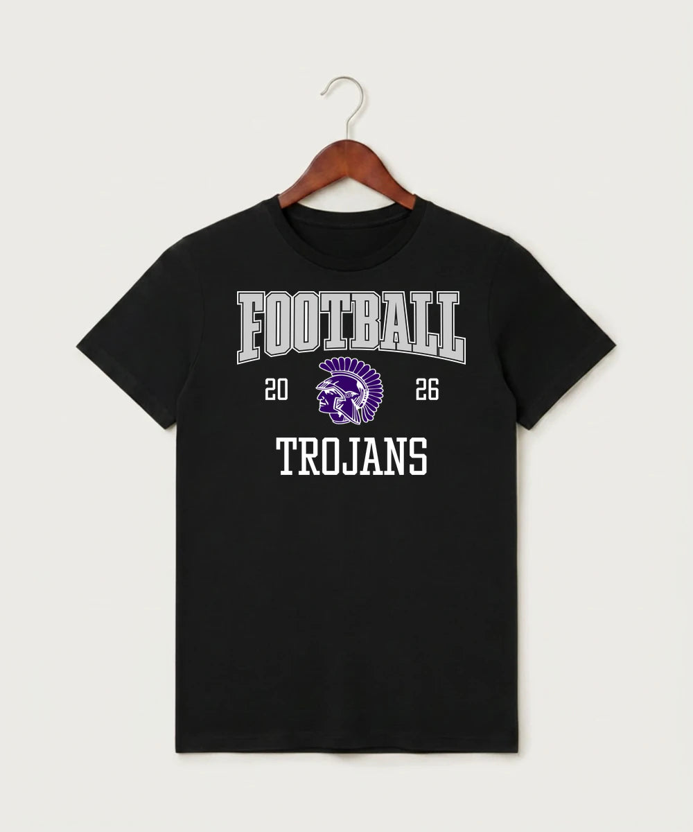 Barnesville High School Football (Boys) - Black T-Shirt - Full Front