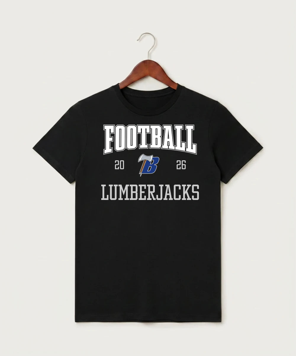 Bemidji High School Football (Boys) - Black T-Shirt - Full Front