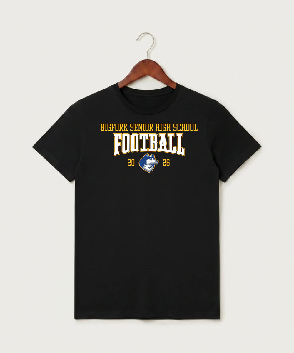 Bigfork Senior High School Football (Boys) - Black T-Shirt - Full Front