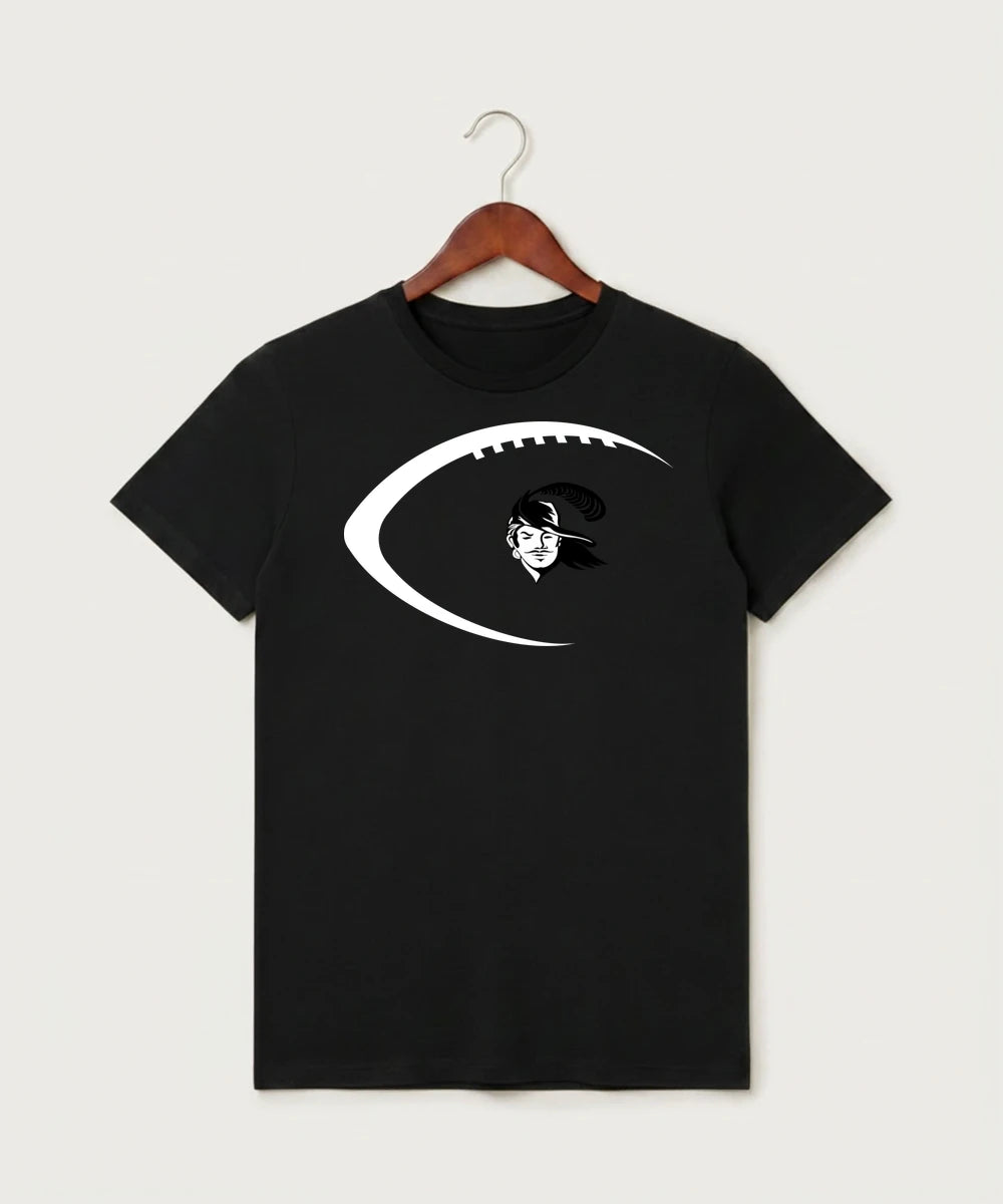 Border West Football (Boys) - Black T-Shirt - Full Front