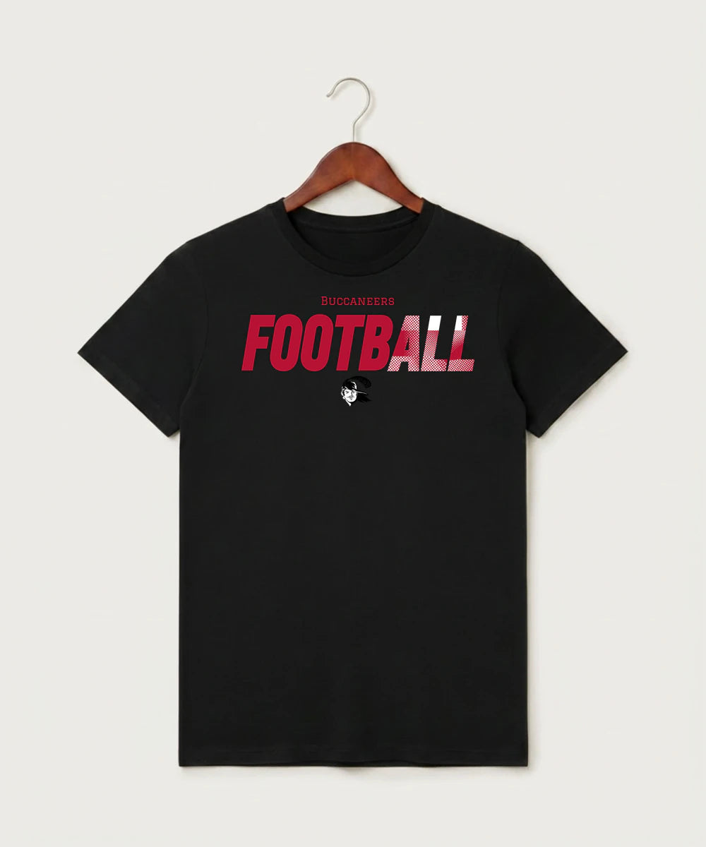 Border West Football (Boys) - Black T-Shirt - Full Front