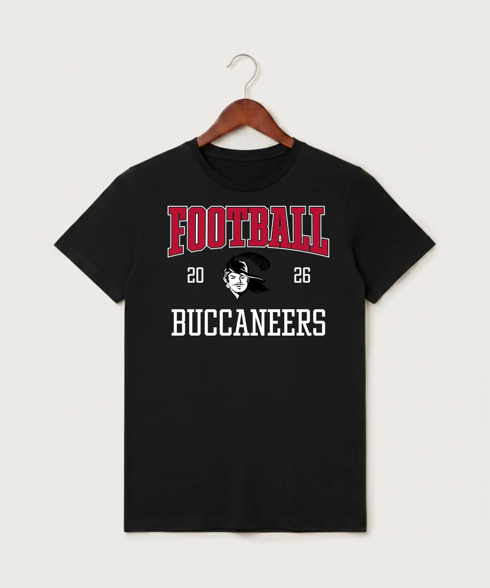 Border West Football (Boys) - Black T-Shirt - Full Front