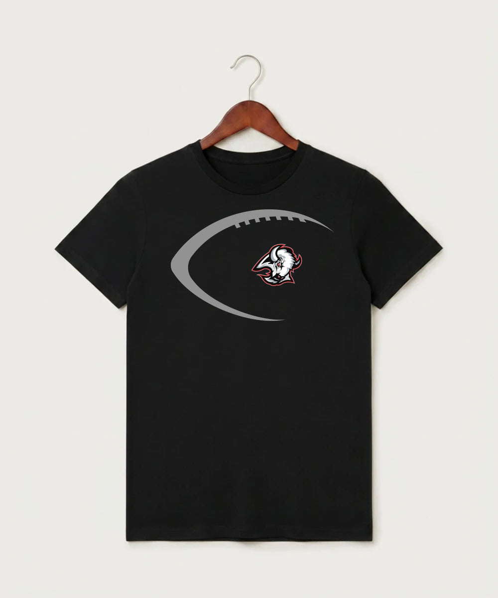 Buffalo High School Football (Boys) - Black T-Shirt - Full Front