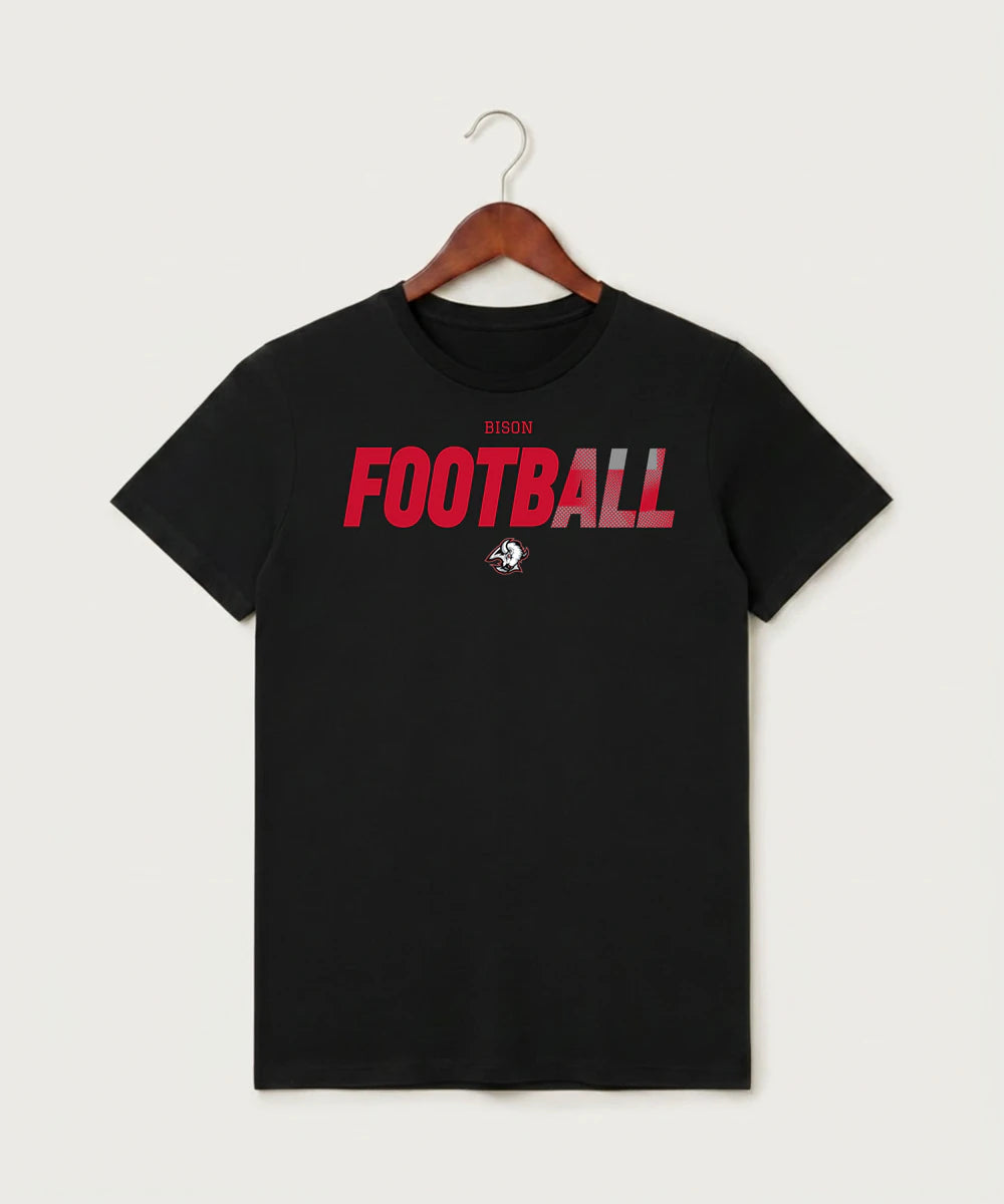 Buffalo High School Football (Boys) - Black T-Shirt - Full Front
