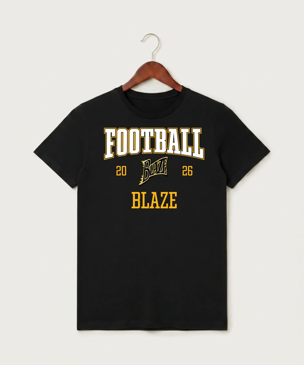Burnsville High School Football (Boys) - Black T-Shirt - Full Front