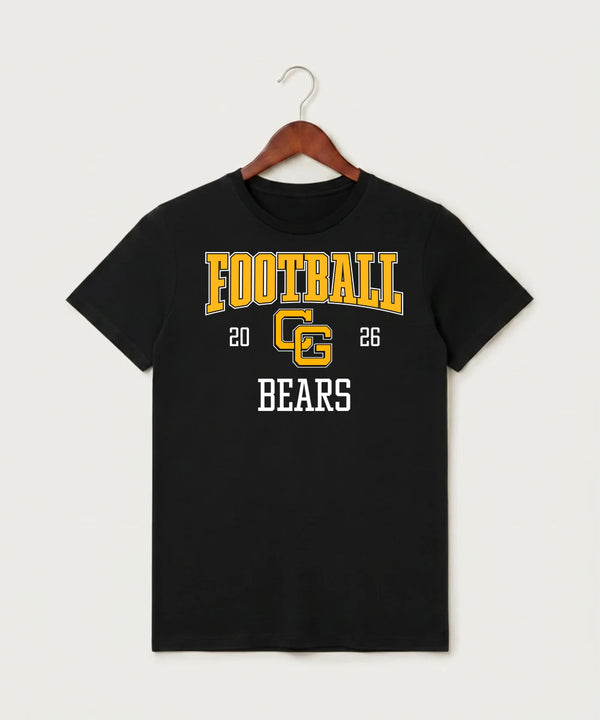 Clearbrook Gonvick High School Football (Boys) - Black T-Shirt - Full Front