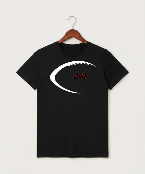 Detroit Lakes Community High School Football (Boys) - Black T-Shirt - Full Front