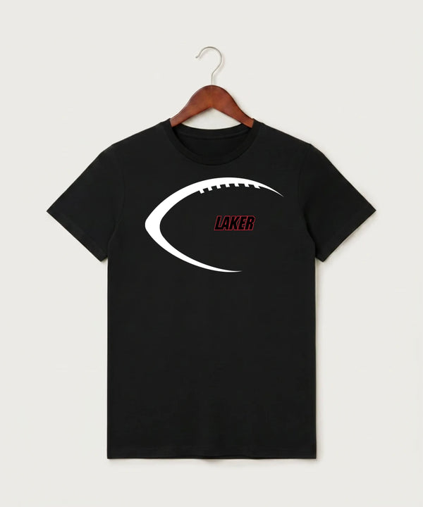 Detroit Lakes Community High School Football (Boys) - Black T-Shirt - Full Front