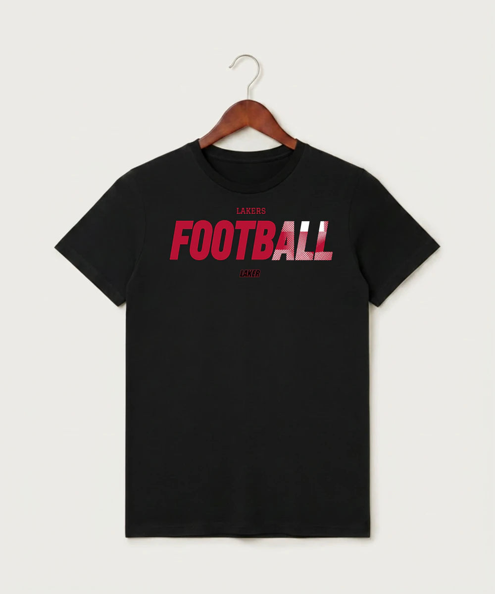 Detroit Lakes Community High School Football (Boys) - Black T-Shirt - Full Front
