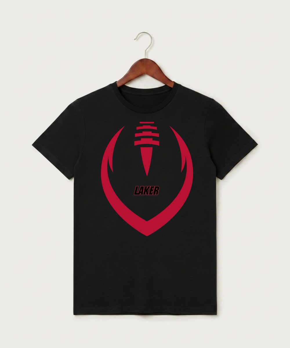 Detroit Lakes Community High School Football (Boys) - Black T-Shirt - Full Front