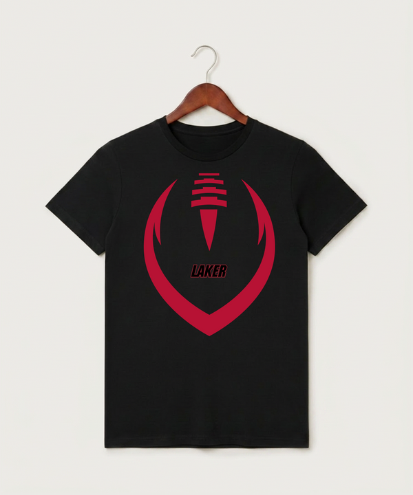 Detroit Lakes Community High School Football (Boys) - Black T-Shirt - Full Front