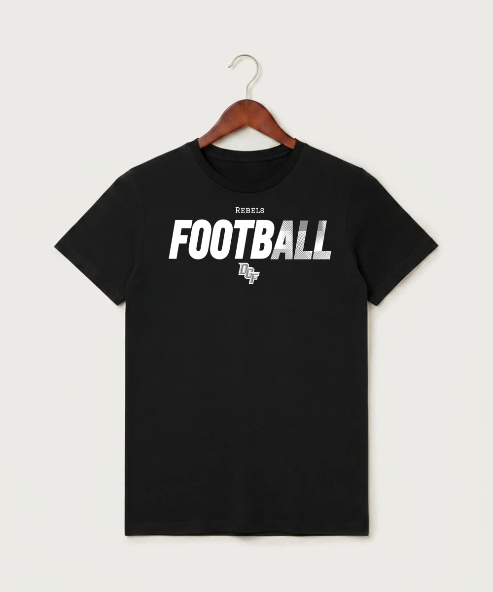 DGF High School Football (Boys) - Black T-Shirt - Full Front