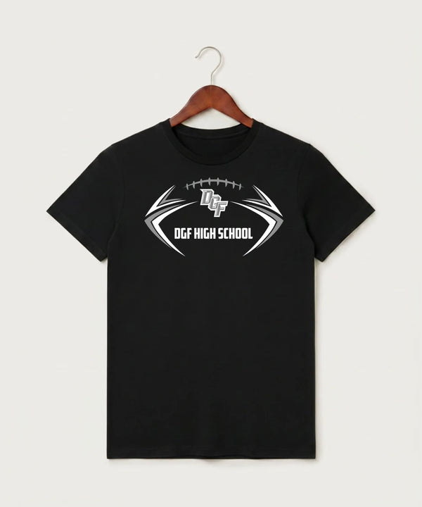 DGF High School Football (Boys) - Black T-Shirt - Full Front