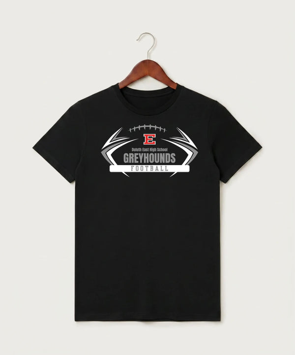 Duluth East High School Football (Boys) - Black T-Shirt - Full Front