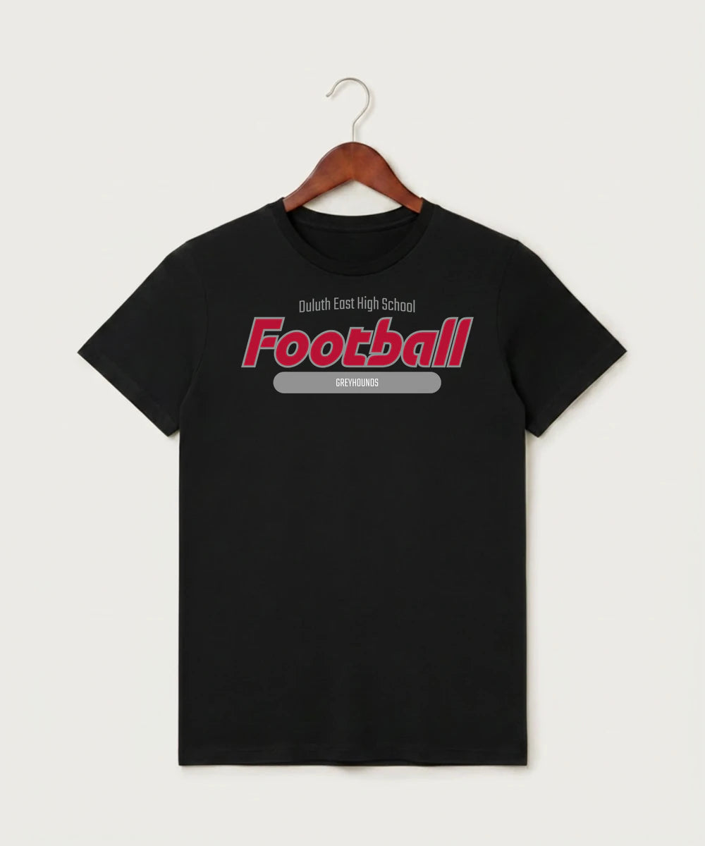Duluth East High School Football (Boys) - Black T-Shirt - Full Front