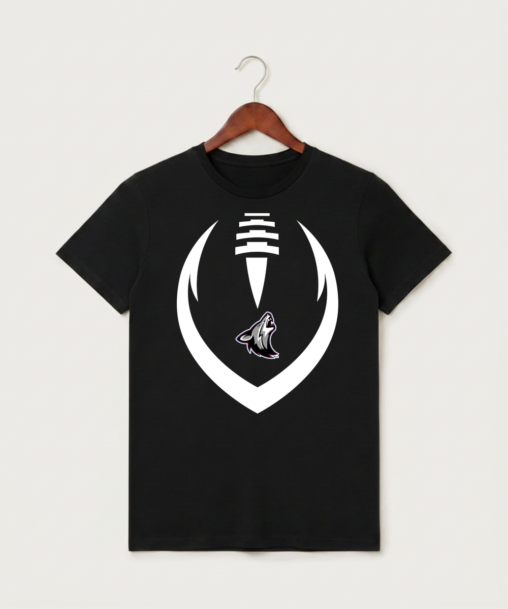 Heron Lake-Okabena High School Football (Boys) - Black T-Shirt - Full Front