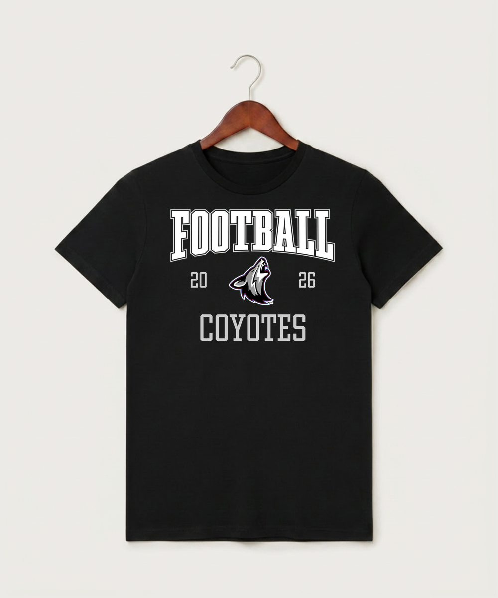 Heron Lake-Okabena High School Football (Boys) - Black T-Shirt - Full Front