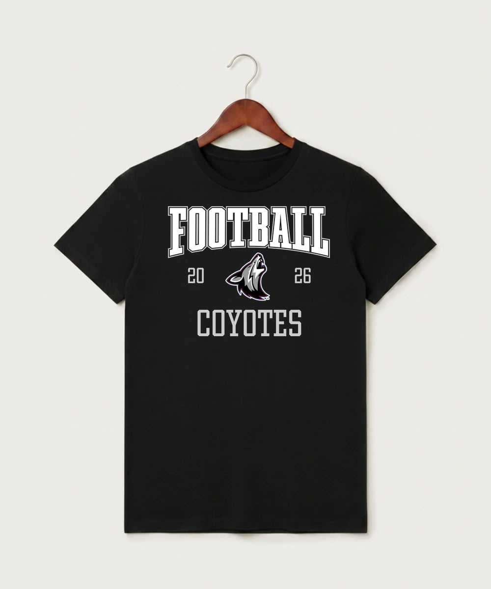 Heron Lake-Okabena High School Football (Boys) - Black T-Shirt - Full Front