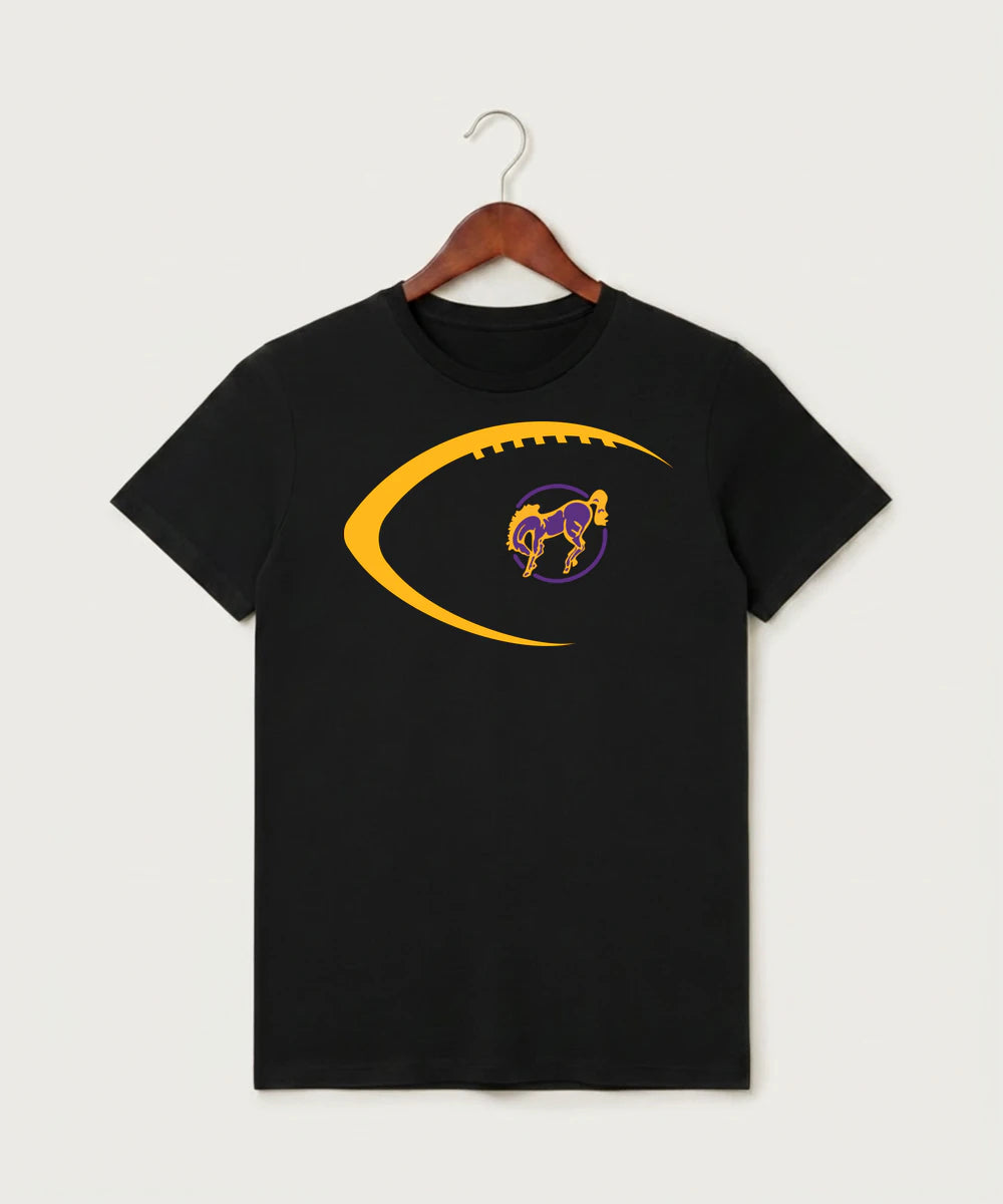International Falls High School Football (Boys) - Black T-Shirt - Full Front