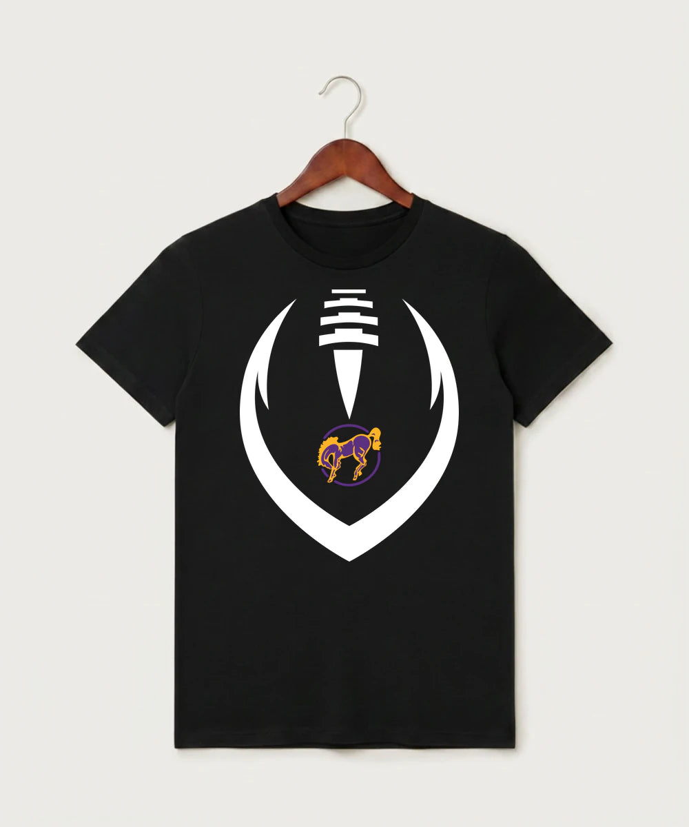 International Falls High School Football (Boys) - Black T-Shirt - Full Front