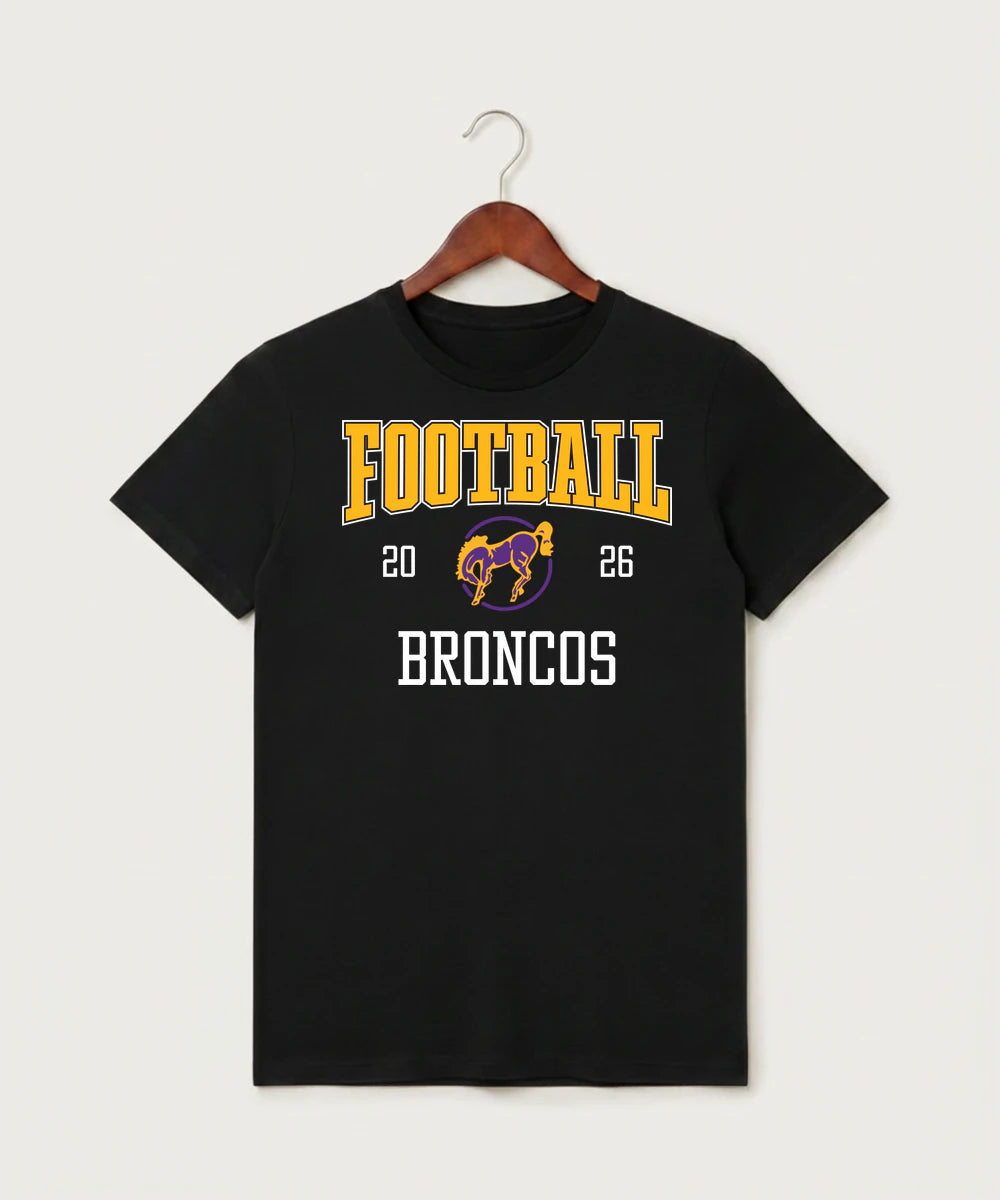 International Falls High School Football (Boys) - Black T-Shirt - Full Front