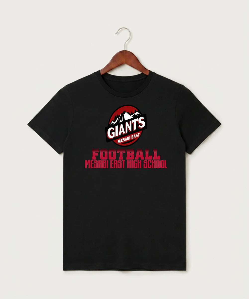 Mesabi East High School Football (Boys) - Black T-Shirt - Full Front