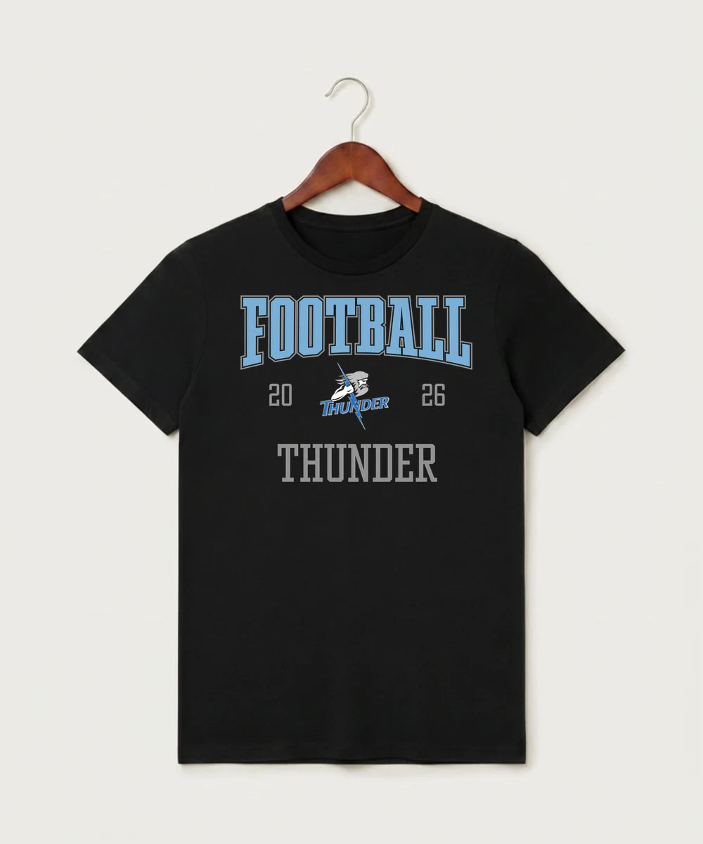 Long Prairie Grey Eagle High School Football (Boys) - Black T-Shirt - Full Front