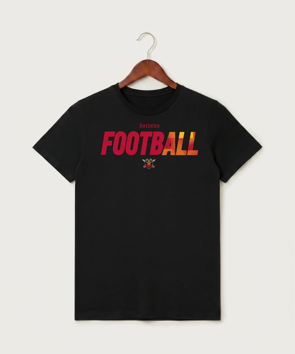 Mille Lacs High School Football (Boys) - Black T-Shirt - Full Front