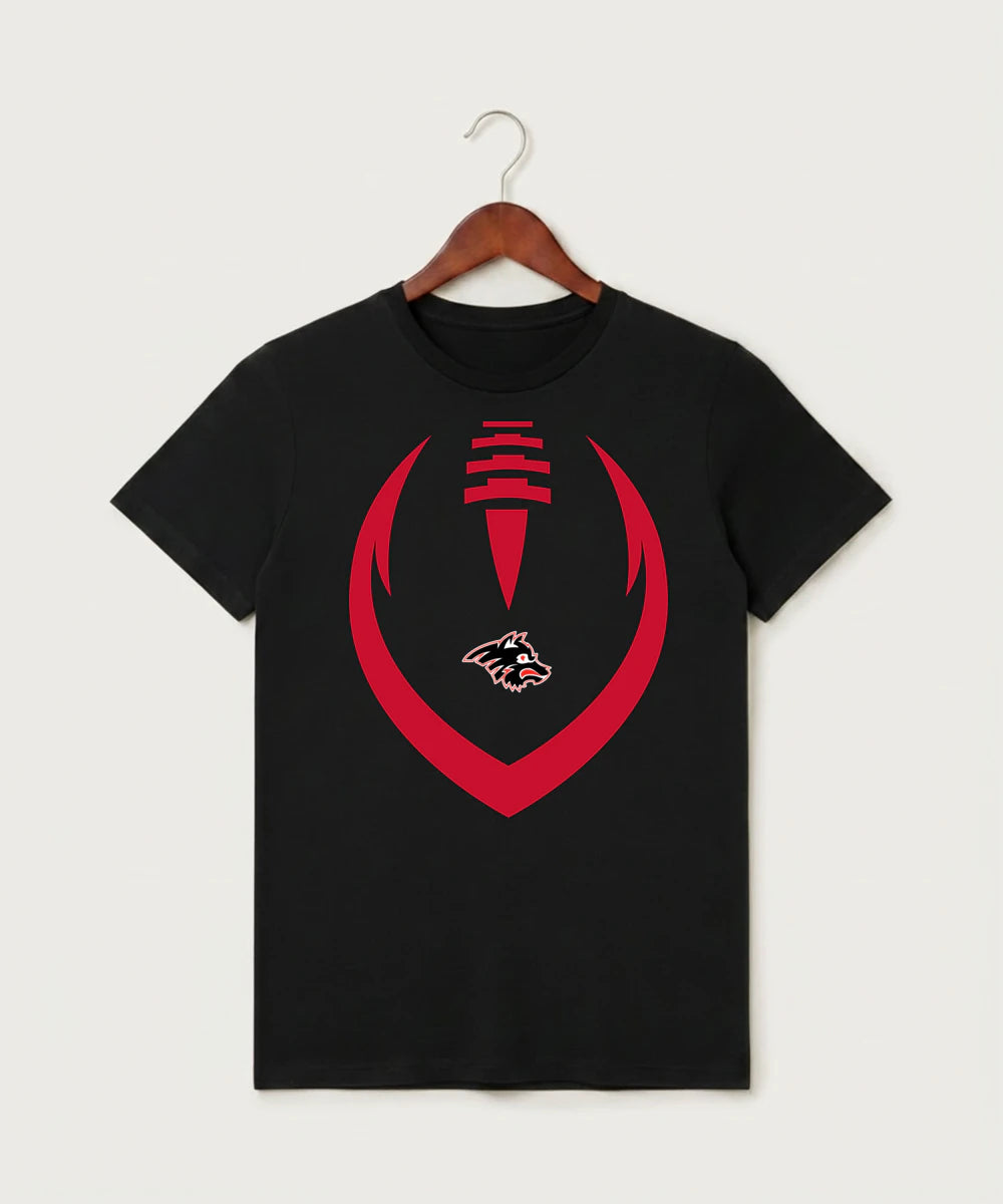 Milaca High School Football (Boys) - Black T-Shirt - Full Front