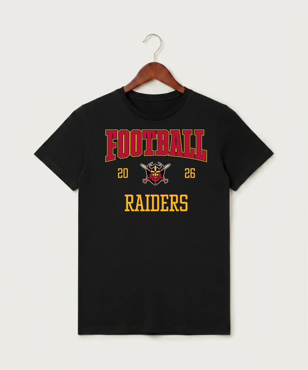 Mille Lacs High School Football (Boys) - Black T-Shirt - Full Front
