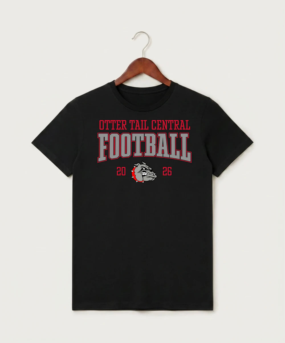 Otter Tail Central Football (Boys) - Black T-Shirt - Full Front