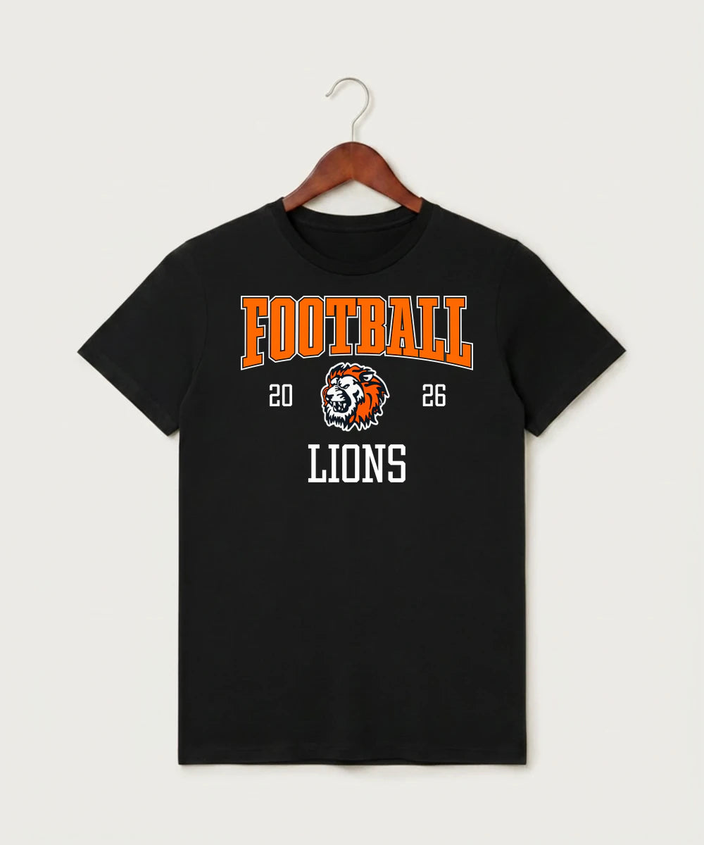Ogilvie High School Football (Boys) - Black T-Shirt - Full Front