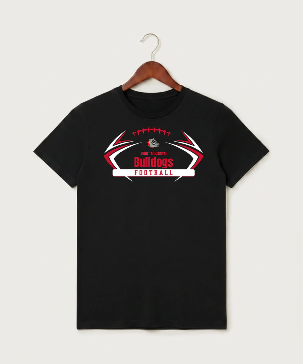 Otter Tail Central Football (Boys) - Black T-Shirt - Full Front