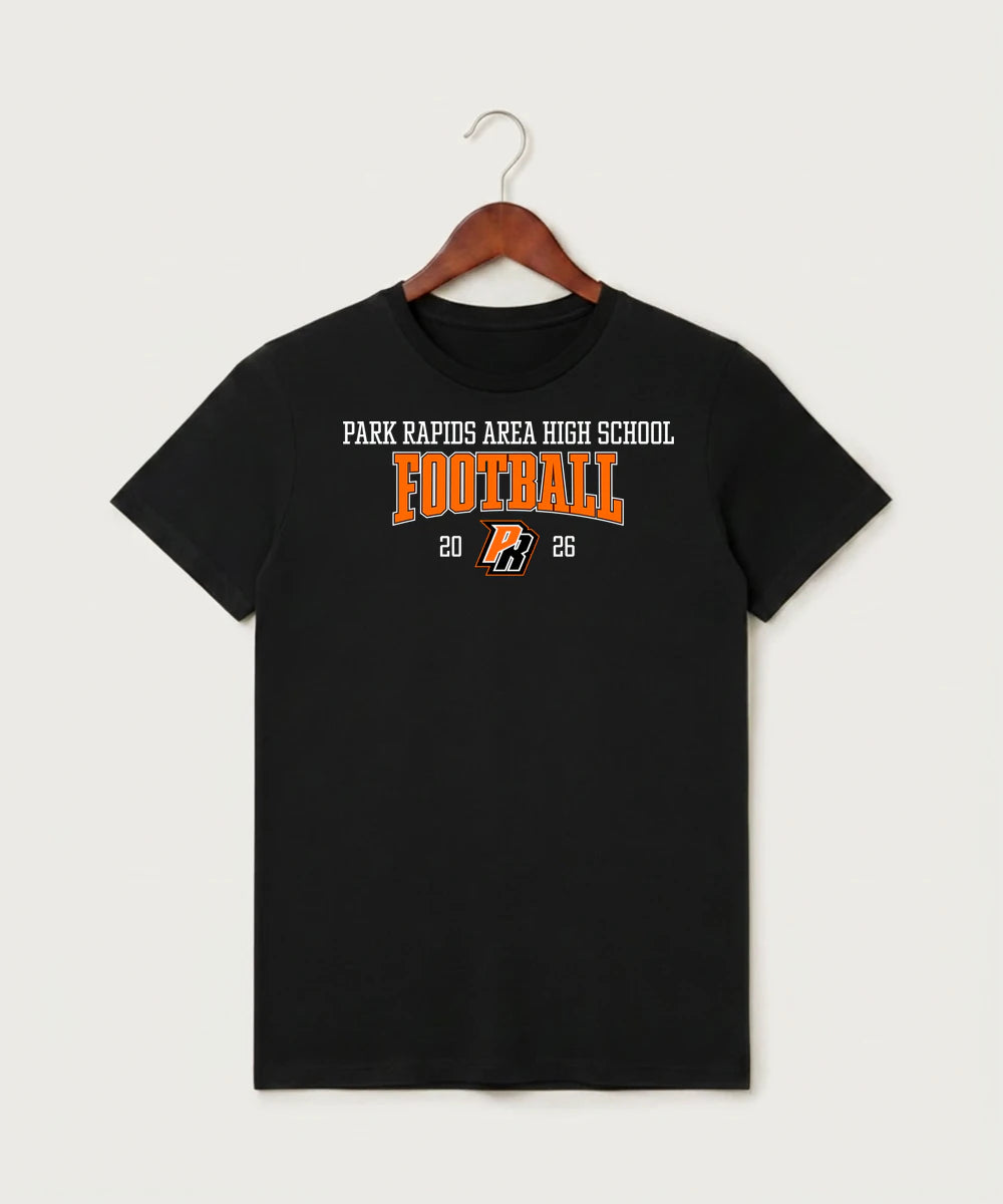 Park Rapids Area High School Football (Boys) - Black T-Shirt - Full Front