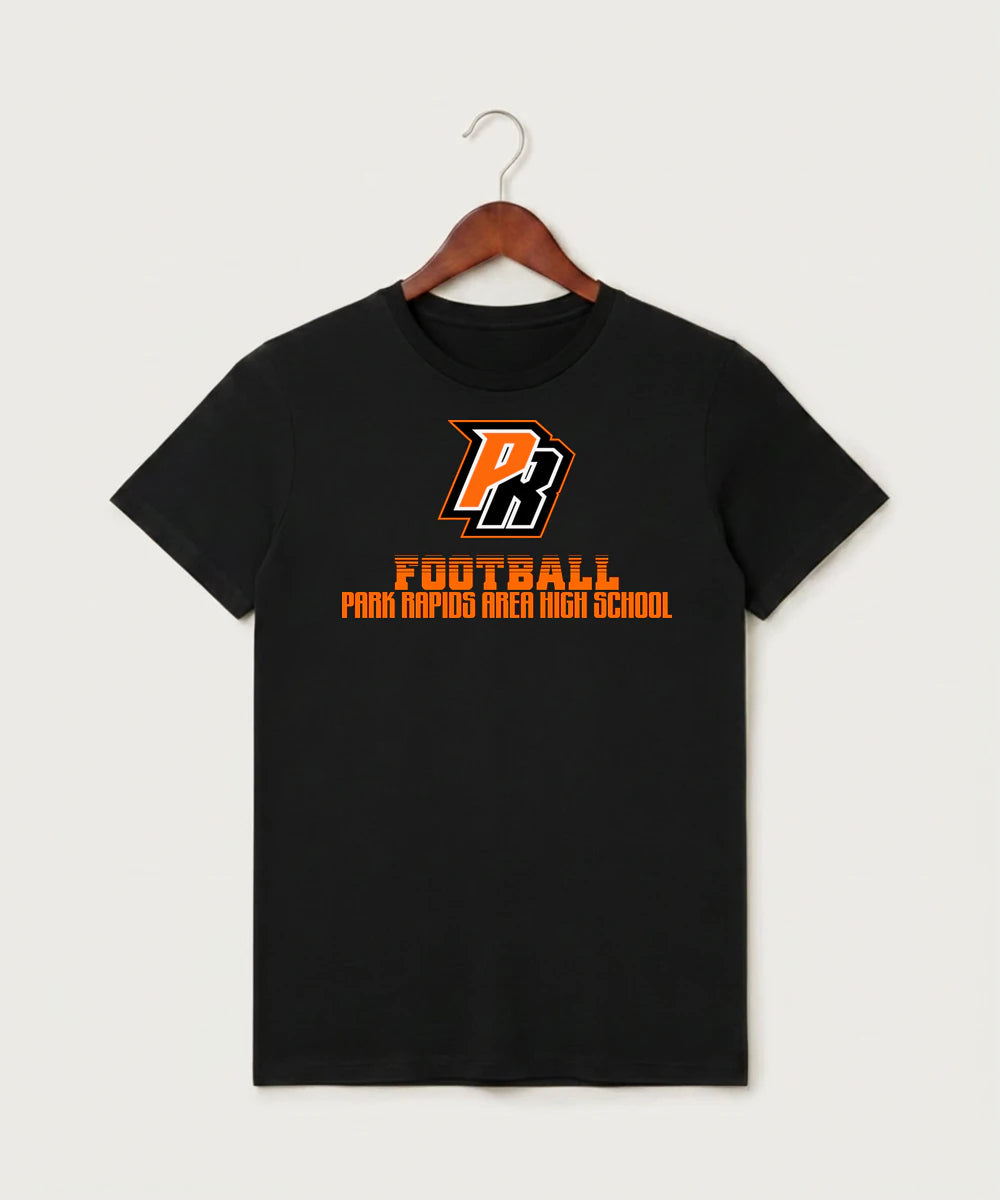 Park Rapids Area High School Football (Boys) - Black T-Shirt - Full Front