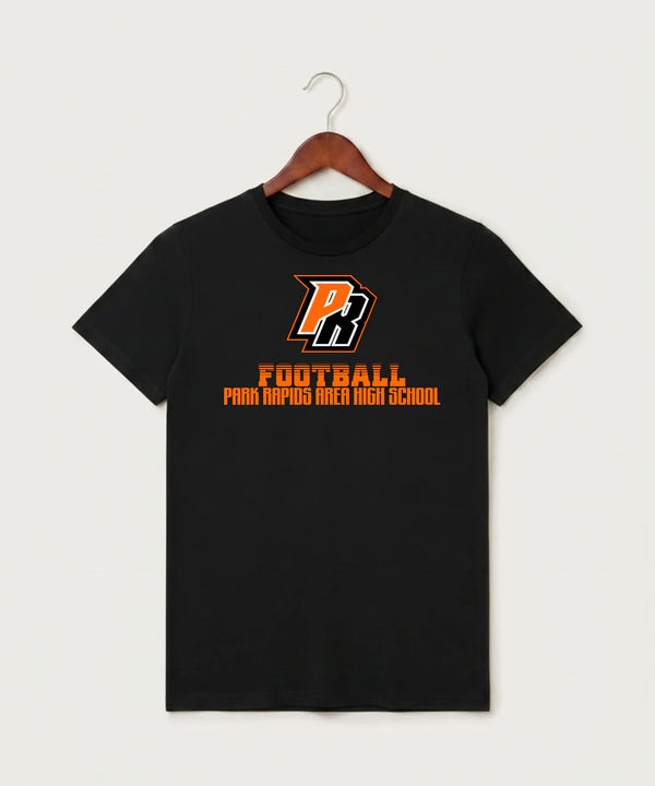 Park Rapids Area High School Football (Boys) - Black T-Shirt - Full Front