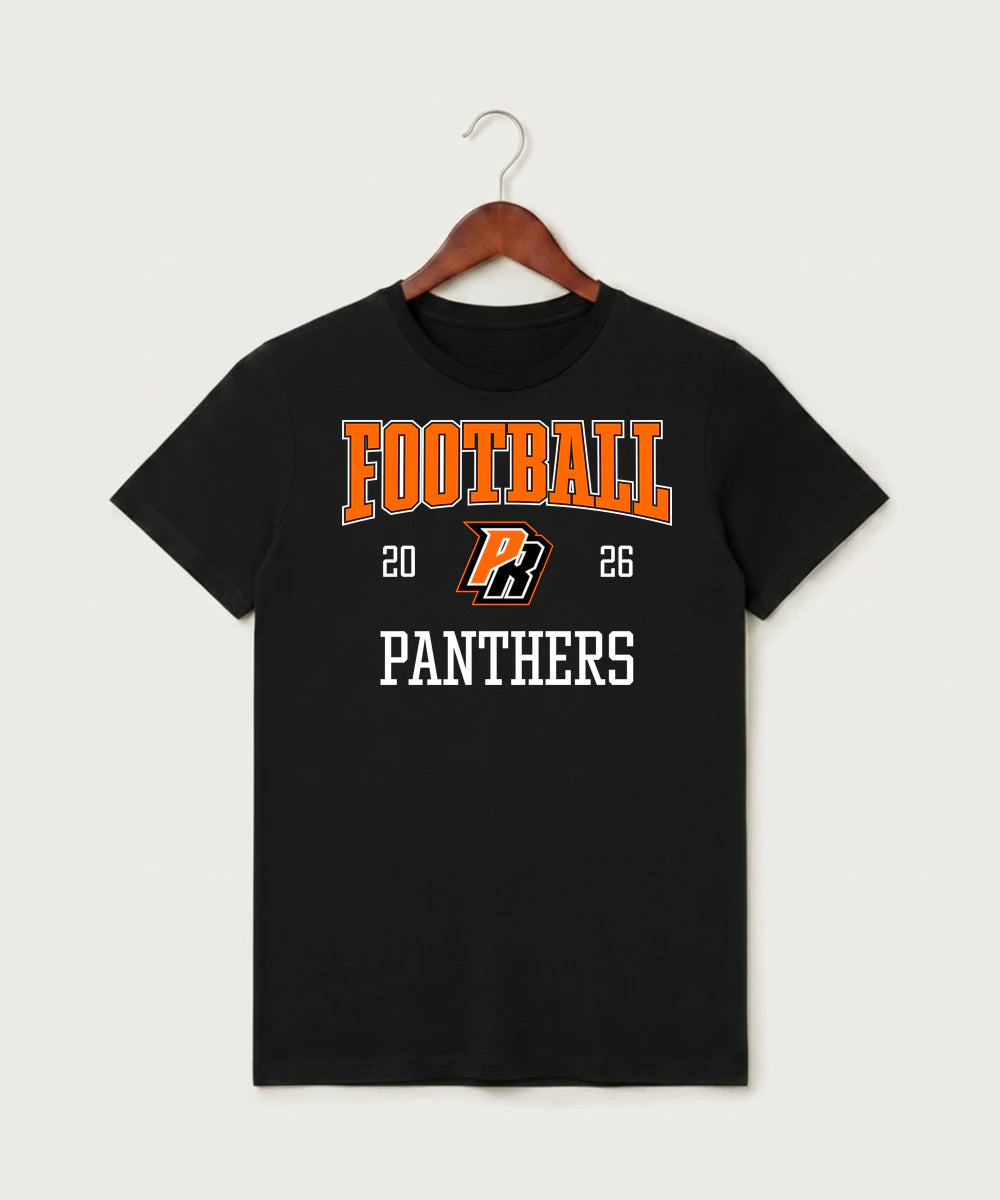 Park Rapids Area High School Football (Boys) - Black T-Shirt - Full Front