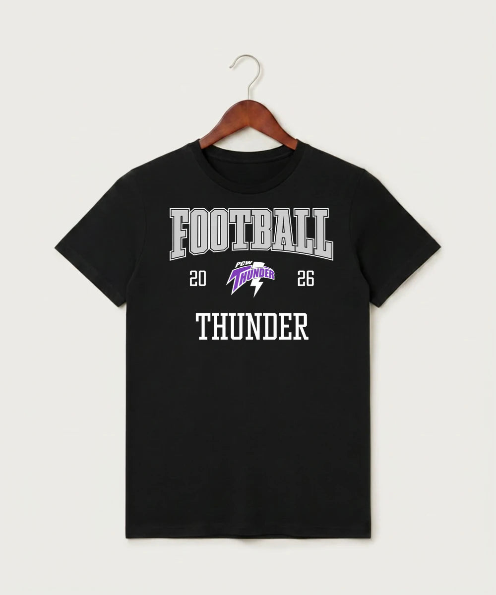 Polk County West Football (Boys) - Black T-Shirt - Full Front