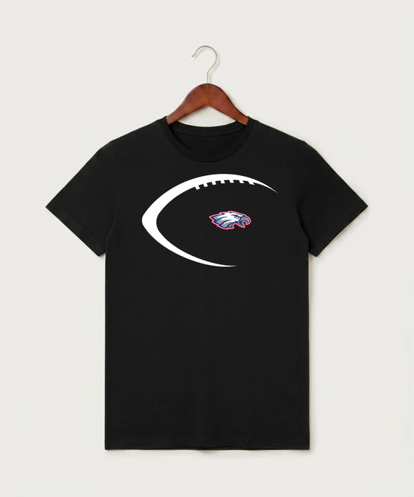 Pequot Lakes High School Football (Boys) - Black T-Shirt - Full Front