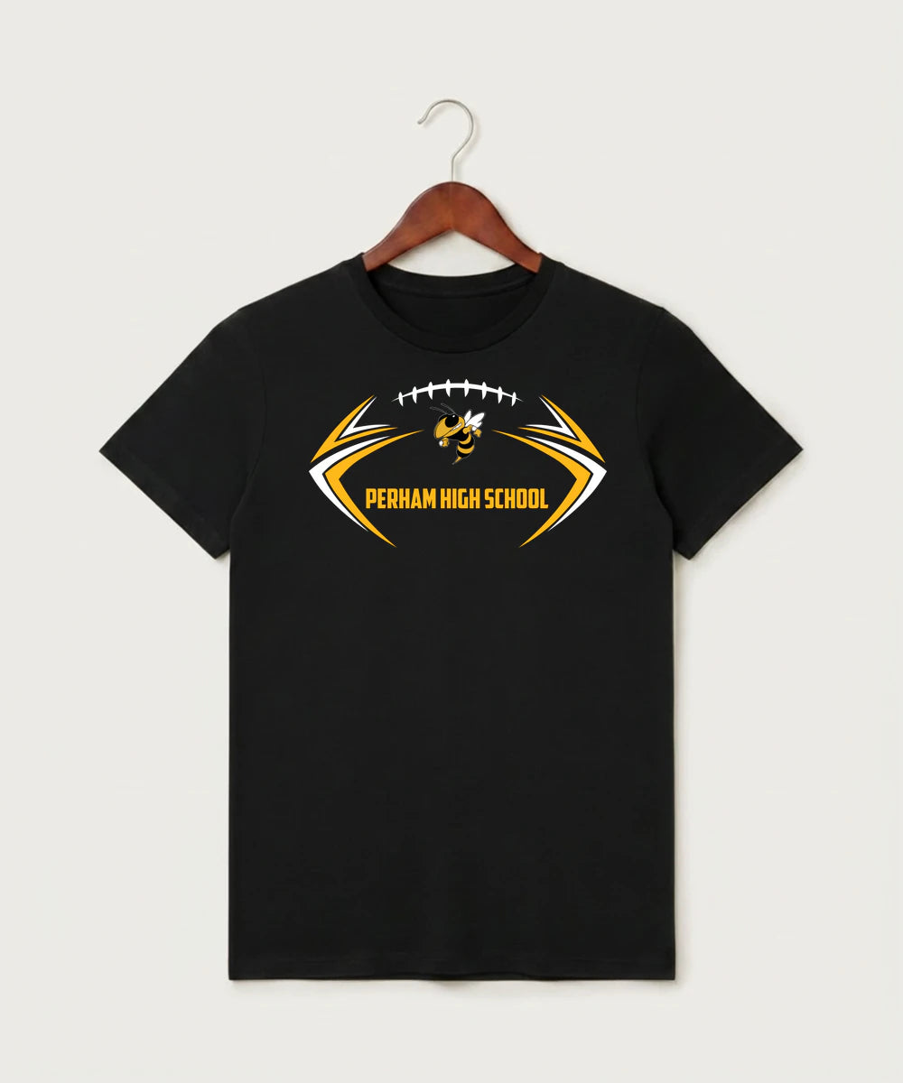 Perham High School Football (Boys) - Black T-Shirt - Full Front