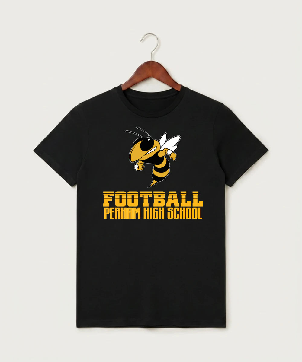 Perham High School Football (Boys) - Black T-Shirt - Full Front