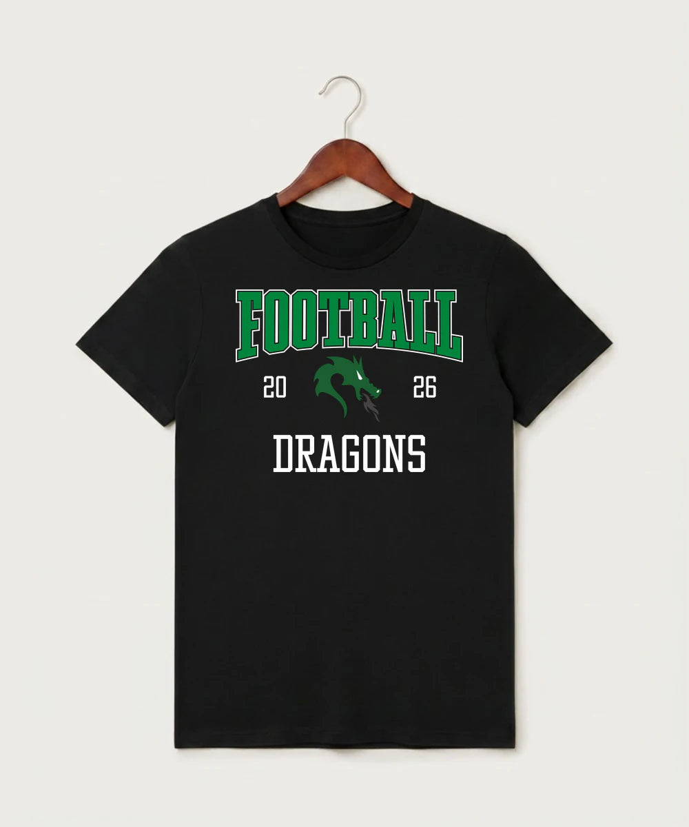 Pine City High School Football (Boys) - Black T-Shirt - Full Front